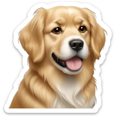 Golden retriever with shih-tzu sticker