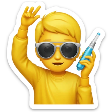 Yellow sunglasse emoji dabbing  sticker