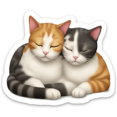 Two cats snuggling sticker