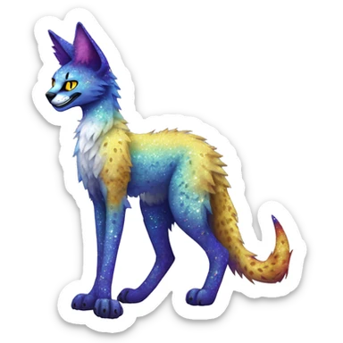 Epic Edgy Colorful Sparkly Sergal-Serval-Vernid full body sticker