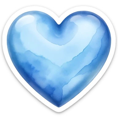blue heart with watercolor effect sticker