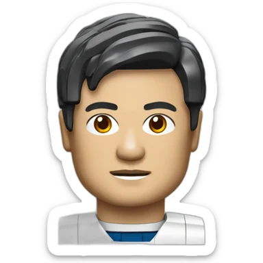 Portrait of a Chinese resident in Lego style sticker