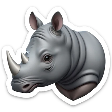 rhino, simple, clear sticker