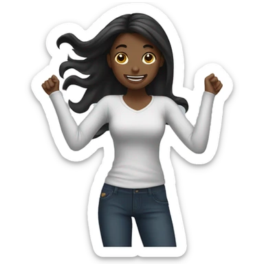 Girl flicking hair back sticker