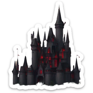Black and red gothic castle sticker