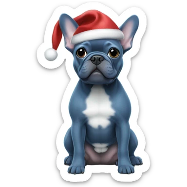 All Blue French bulldog christmas sticker