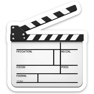 absolute minimalist movie clapperboard, just a rectangle with one diagonal line, clean design sticker