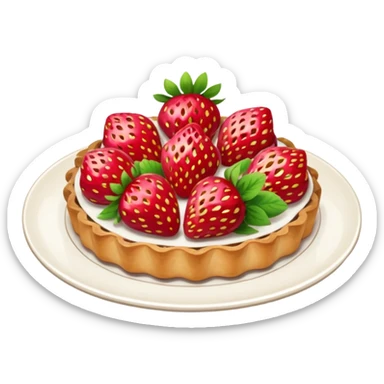 Postres de fresas y  nuez sticker