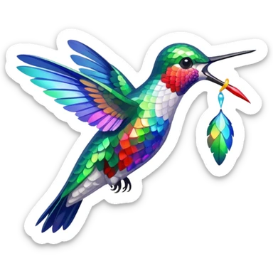 Hummingbird Drinking Nectar sticker