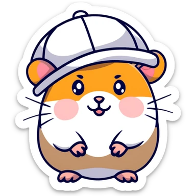 frustrated hamster in a hat sticker