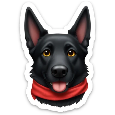 Black German Shepard with red bandana sticker