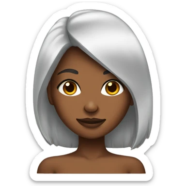 Brown skin girl with wolfcut sticker