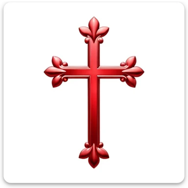 chrome hearts cross in red with metallic shine sticker