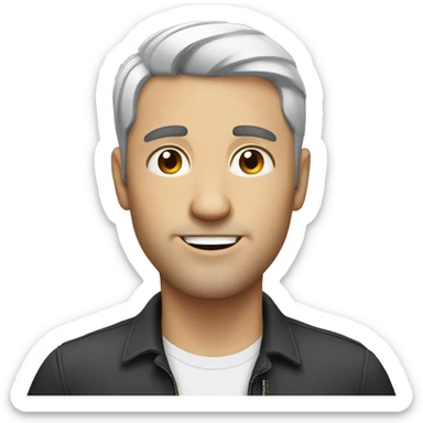 White man - short black hair - no facial hair sticker