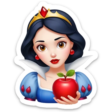 disney snow white princess with poison apple sticker