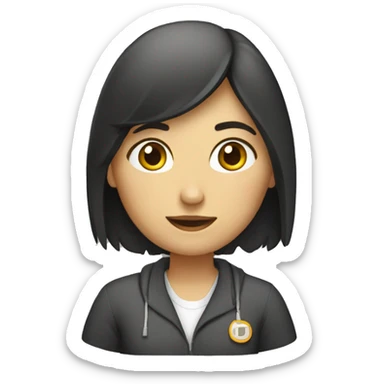 estudiante femenino escribiendo sticker