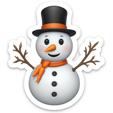snowman with no scarf  sticker