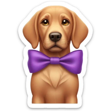Red lab with purple bow sticker