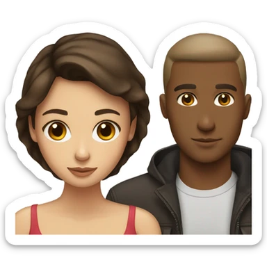 brunette girlfriend and brunette boyfriend sticker