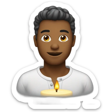 Personne qui souffle une bougie sticker