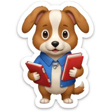 funny dog with full body with diary

 sticker