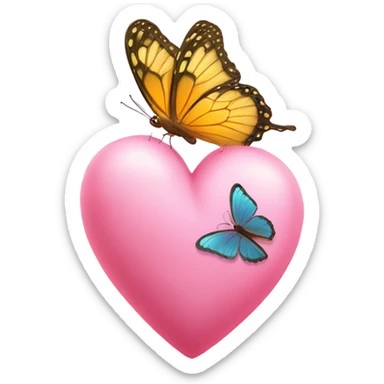 heart with butterfly sticker