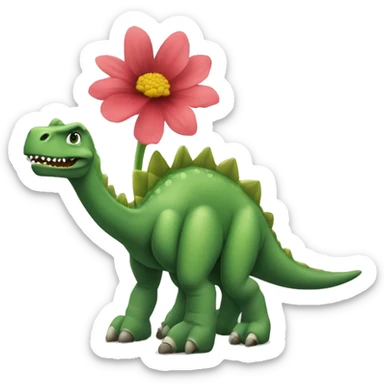 Dinosaure épuisé avec une fleure  sticker