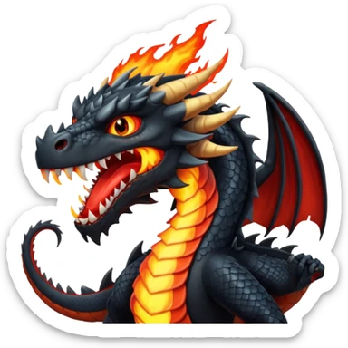 black angry dragon sticker