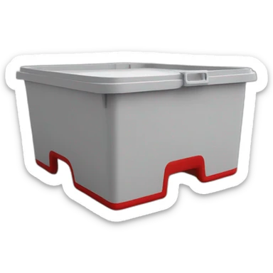 Red lid square commercial kitchen storage container sticker