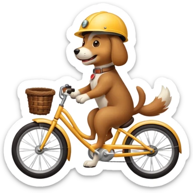 A dog riding a bike sticker