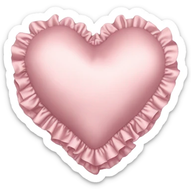 Light pink silk heart shaped pillow with ruffles sticker