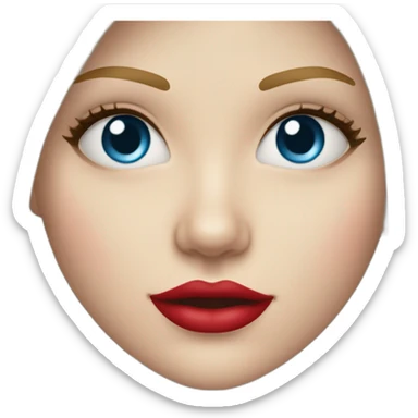 Mädchen mit hellblonden Haaren blauen Augen und roten lippen sticker