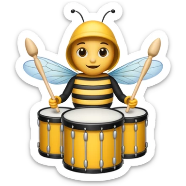 drum player bee sticker
