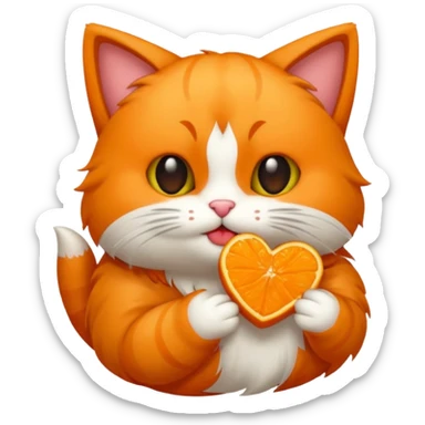 haz que un gato naranja esté lanzando un beso sticker