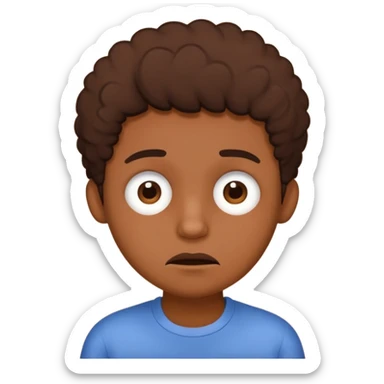 personita cansada o mareada, estilo doodle cute, persona de color  sticker