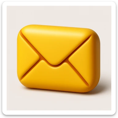 Convert this minimal mail symbol to a 3D style, keep it easy to recognize, in a microsoft style 3d fluent emoji look. sticker
