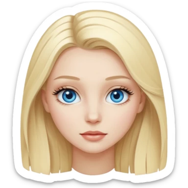 Gorgeous blonde girl with lashes and blue eyes sticker