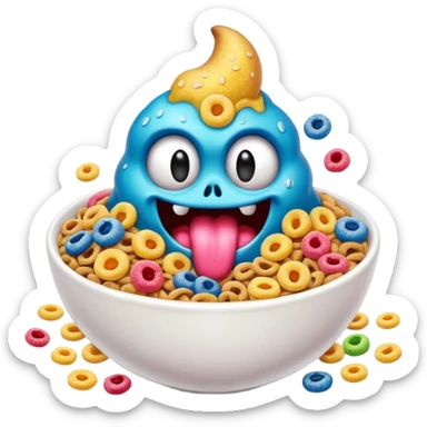  Emoji Vomit cereal monster vomit sexy horror disgusting cereal beast sticker