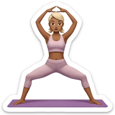woman doing warrior yoga pose sticker