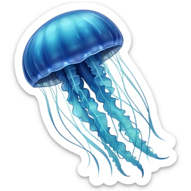 transparent blue jellyfish without details sticker