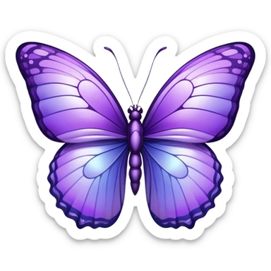  "A aesthetic butterfly with violet wings blending lavender, lilac, and royal purple, intricate and dreamy details." sticker