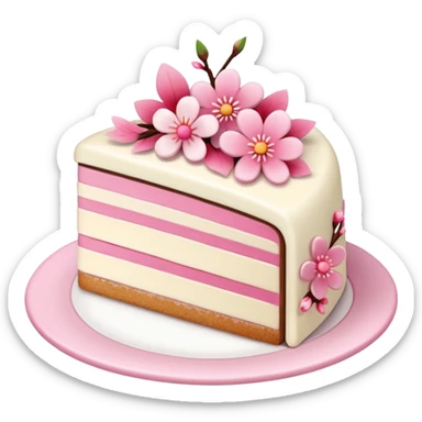 sakura cake slice sticker