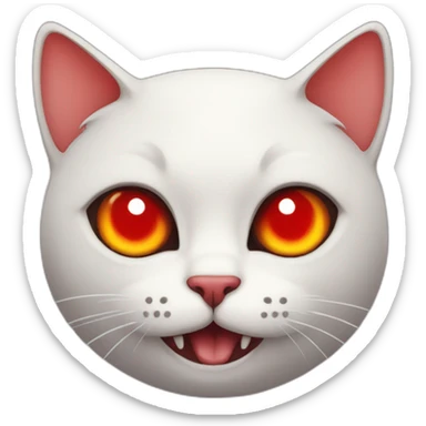Devil red eyes cat sticker
