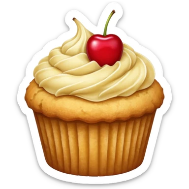 gold vanilla muffin cherry on top sticker