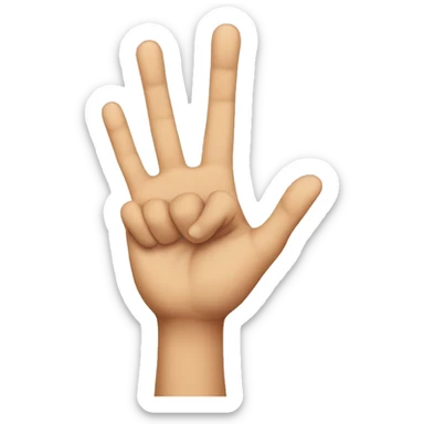 A hand holding up 3 fingers sticker