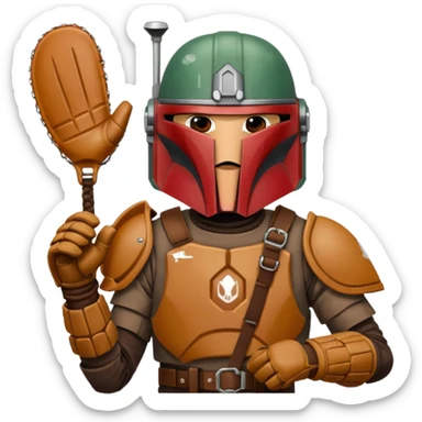 Mandalorian with a Catcher's mitt sticker