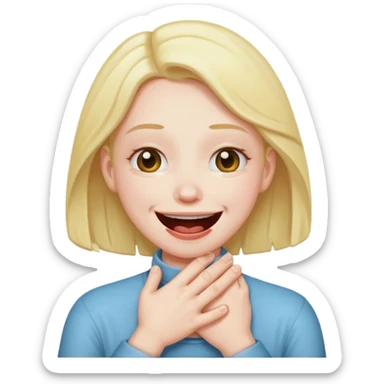 choking your self while smiling  sticker