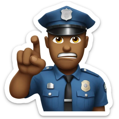 cop's emoji poinitng with a finger while being angry sticker