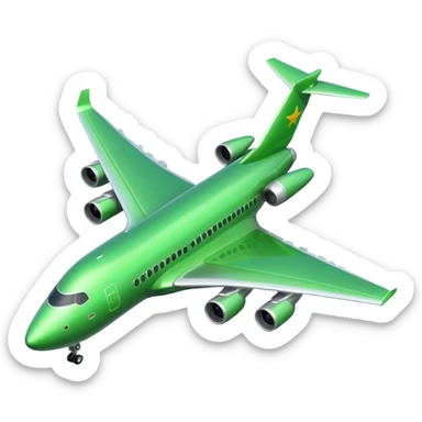 bright green jumbo jet sticker
