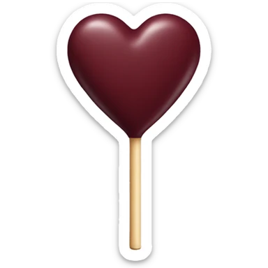 Burgundy heart lollipop sticker